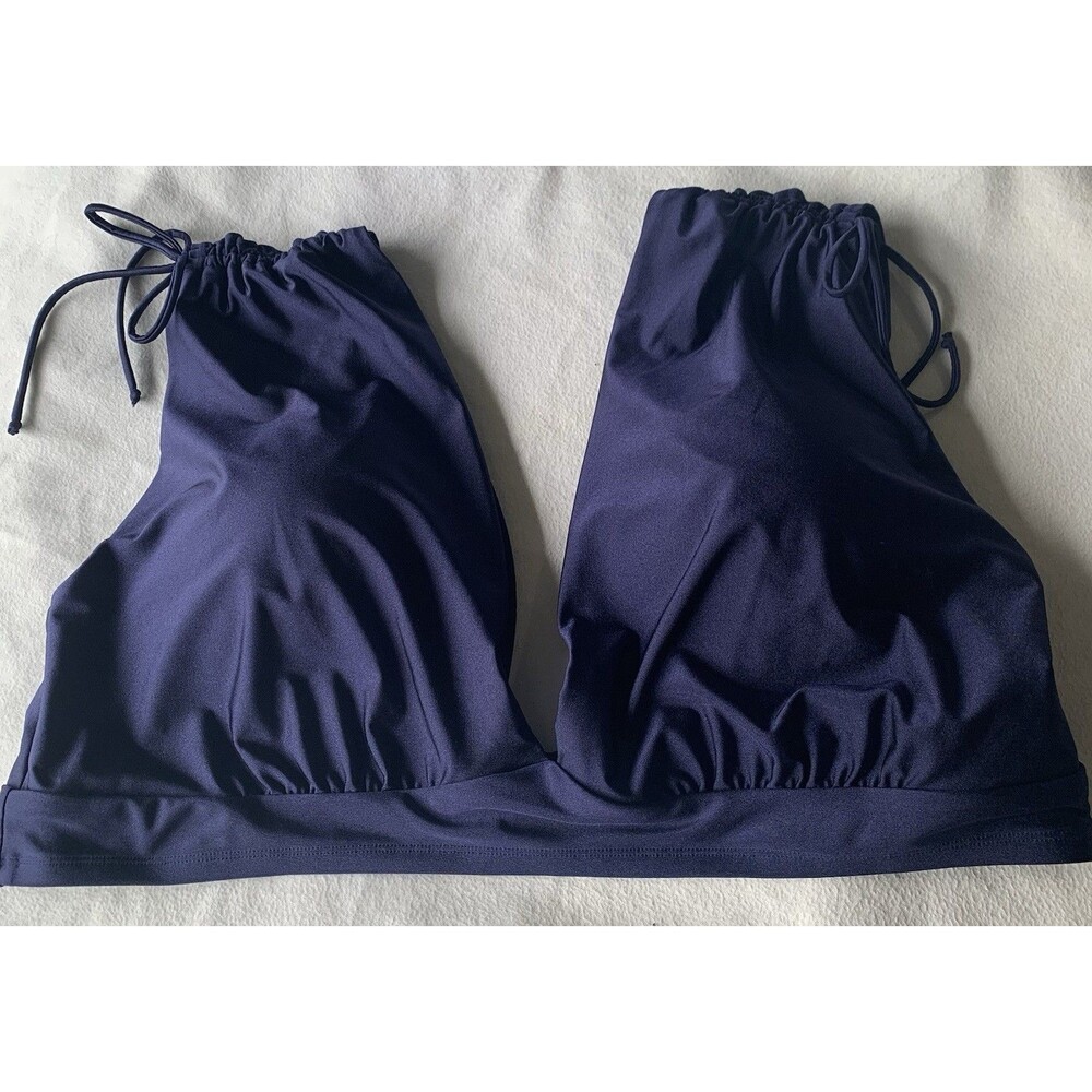 TIME AND TRU Navy Blue Ruched Plus BIKINI SWIM TOP Womens Sz 3X Brand New - Picture 12 of 12